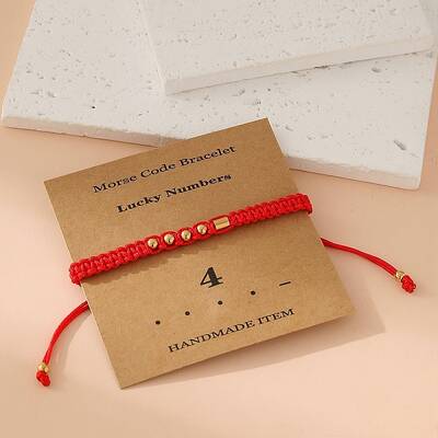 Morse Code Style Stainless Steel Braided String Bracelets for Woman Men