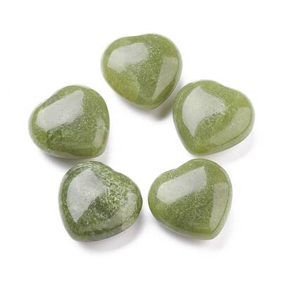 Natural Lemon Jade Heart Love Stone