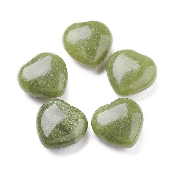 Natural Lemon Jade Heart Love Stone