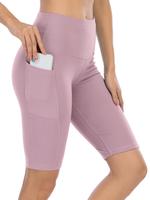 Women's Sports Shorts, Solid Cycling Shorts with Phone Pockets, Gym Shorts, Skinny Biker Shorts, Gym Clothes, Quick Drying Yo...