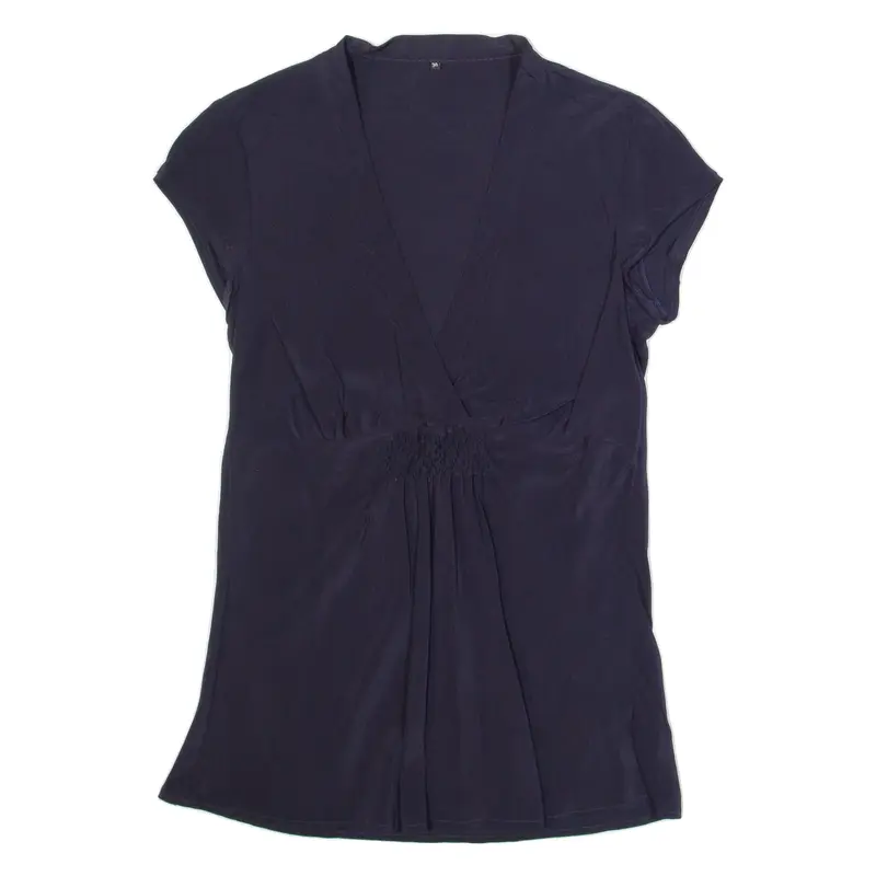 Womens Blouse Blue V-Neck S
