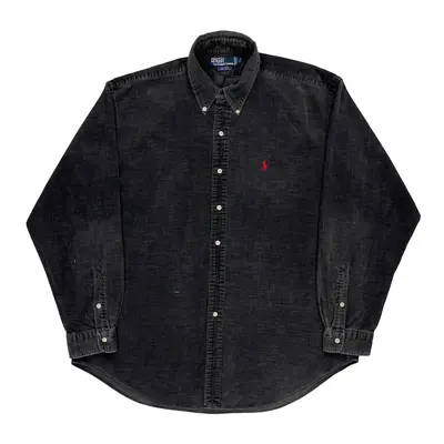 Polo By Ralph Lauren Cord Shirt - XL Black Cotton | Size: x-large