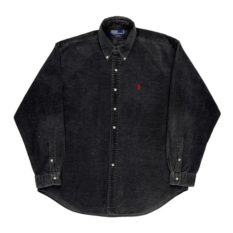Polo By Ralph Lauren Cord Shirt - XL Black Cotton | Size: x-large