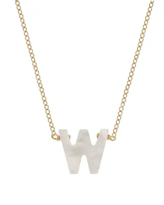 Dawn Initial Necklace | Metal Color: Gold | Style: W