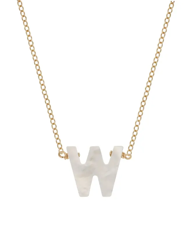 Dawn Initial Necklace | Metal Color: Gold | Style: W