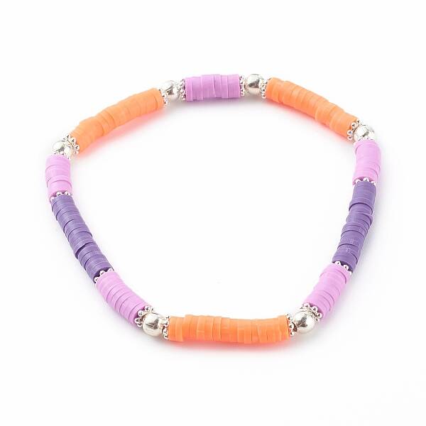 Handmade Polymer Clay Heishi Beaded Stretch Bracelets