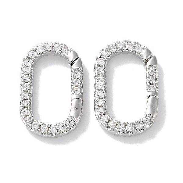 Rack Plated Brass Micro Pave Cubic Zirconia Clasps