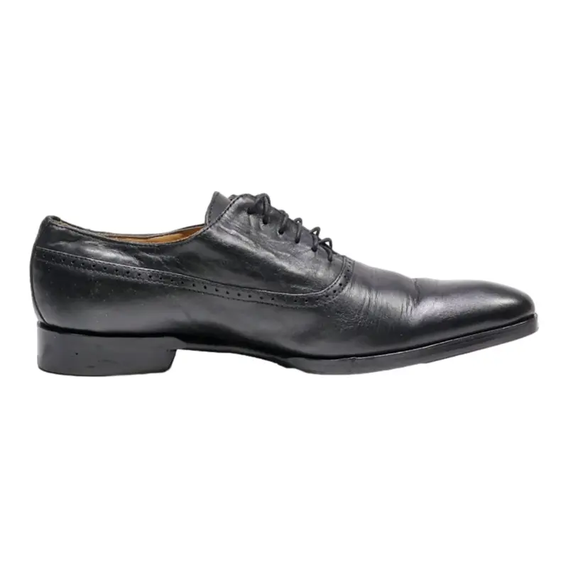 BEXLEY Brogue Shoes Black Leather Mens UK 9.5