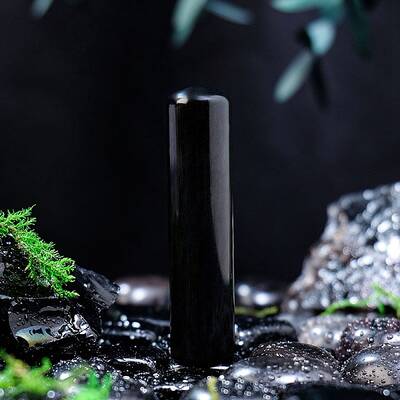 Natural Obsidian Column Display Decorations