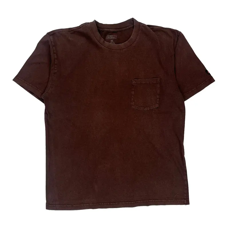 Dickies T-Shirt - XL Brown Cotton