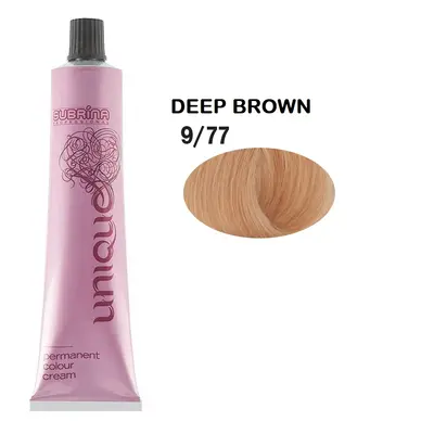 Subrina Professional Unique Permanent Hair Dye 9/77 Light Blonde Bright Intense Chestnut 100 ml