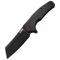 CJRB CRAG Tool Knife J1904 with AR-RPM9 Steel and Black PVD Blade Carbon Fiber Handle, Camping Folding Knives for Outdoor, Ev...