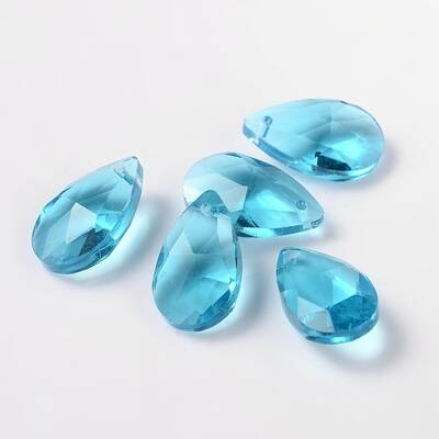 Faceted Teardrop Glass Pendants
