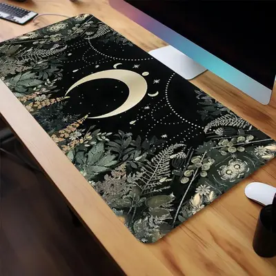Creative Moon & Plant Pattern Extended Mouse Pad, 1 Count Large Gaming Mouse Pad, Non-slip Personalized Mouse Pad For Home ...