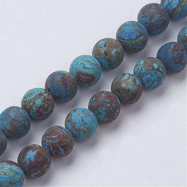 Natural Chrysocolla Round Bead Strands