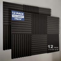 High Density Acoustic Foam, Durable 2inch X 12inch X 12inch Soundproof Foam, Acoustic Room Treatment for Studio & Home Theate...