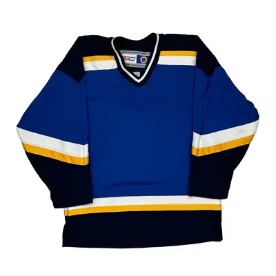 Age 12-13 Ccm Nhl Jersey - Large Blue Polyester