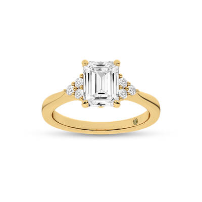 Eldra Illusion Trilliant Emerald Cut Lab Grown Diamond Engagement Ring | 14K Yellow Gold 1 3/4 CT. TW.