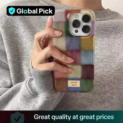 Vintage Colorful Plaid Pattern Phone Case, Soft Silicone Cellphone Protective Cases, Total Protective Shockproof Mobile Phone...