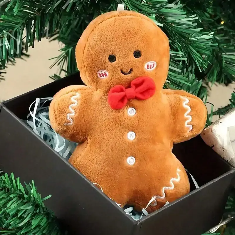 6.69in Gingerbread Man Plush Toys Cute Gingerbread Man Plush Pendant Cartoon Cookie Man
