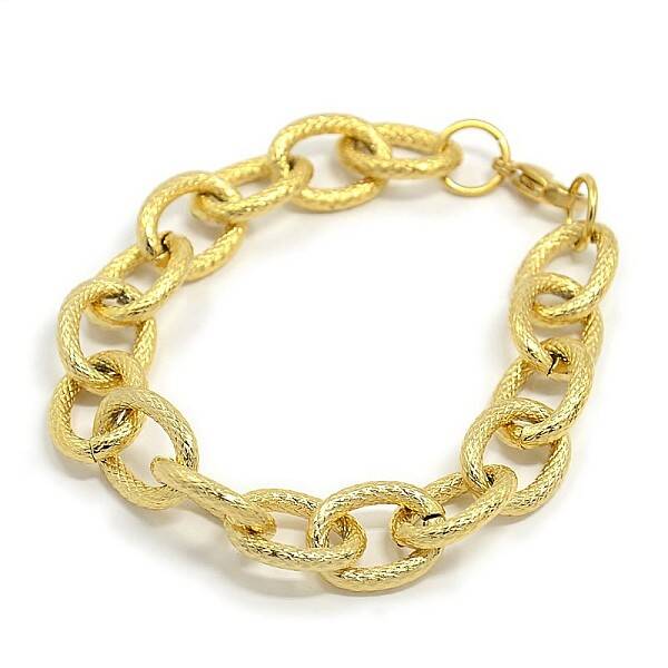 Fashionable 304 Stainless Steel Reticular Grain Cable Chain Bracelets