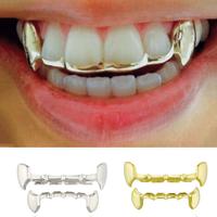 Shiny Upper & Lower Fangs Grillz, Hip Hop Y2K Style, Hypoallergenic Jewelry for Men & Women, Daily & Party Gift