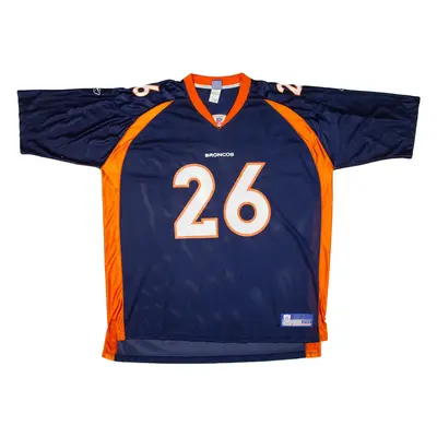 REEBOK NFL Denver Broncos Ports Mens Jersey Blue USA V-Neck Nylon 2XL