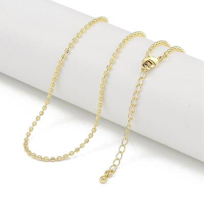 Rack Plating Brass Ball Chain Necklaces for Women
