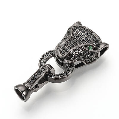 Brass Micro Pave Cubic Zirconia Fold Over Clasps