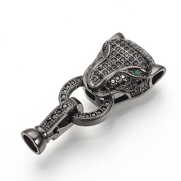 Brass Micro Pave Cubic Zirconia Fold Over Clasps