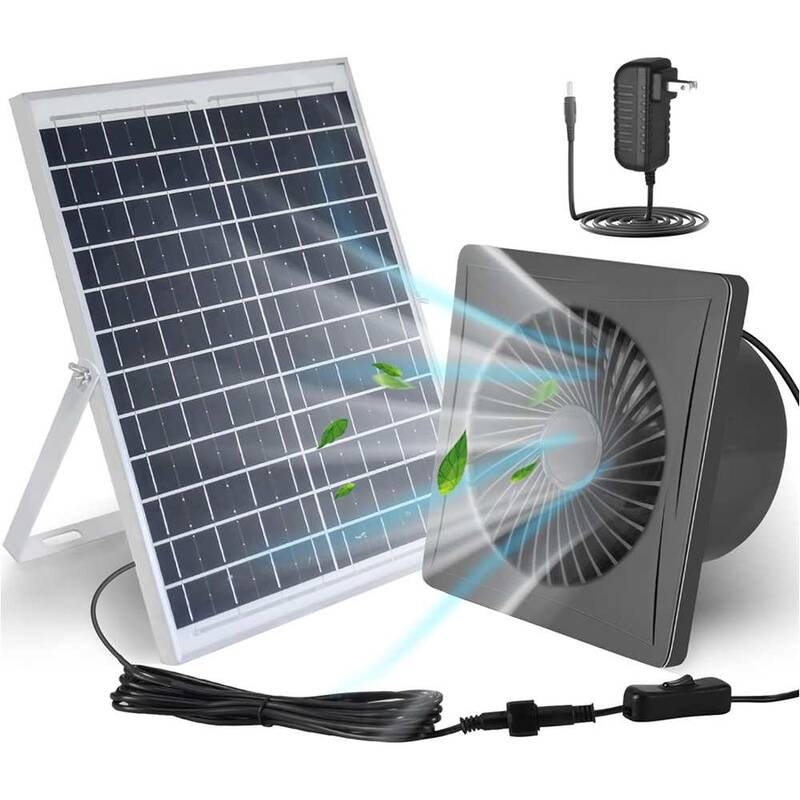 SUNMORN Solar Fan, 25 Watt Solar Panel 8” High Velocity Solar Fan with Rack, Solar Attic Fan with Power Adapter, Waterpr