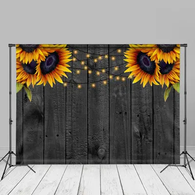 Sunflowers Dark Burned Wood Backdrop For Photography - Aperturee