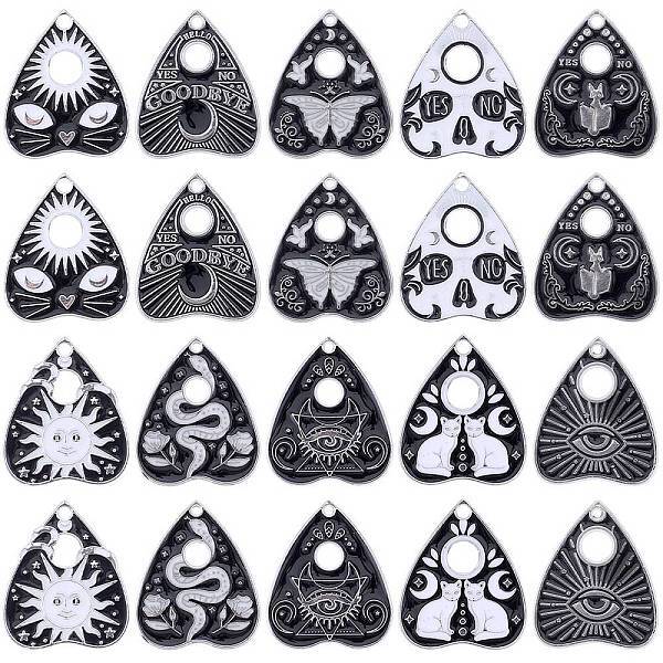 20Pcs 10 Styles Alloy Enamel Pendants
