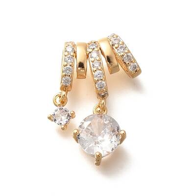 Brass Micro Pave Cubic Zirconia Pendants