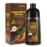 KAISASA Chestnut Brown Hair Dye Shampoo 3 in 1,Herbal Ingredients,Contains Ginseng Extract,Natural Haircoloring, black hairdy...