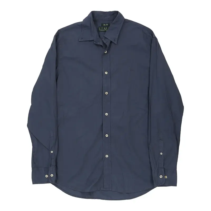 Fred Perry Slim Fit Shirt - XL Blue Cotton
