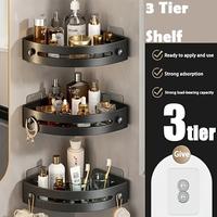 3-Pack Black Triangle Shower Caddy, 3-Tier Corner ShelvesRustproof Shower Storage Rack, Drill Free Wall MountShower Organizer...