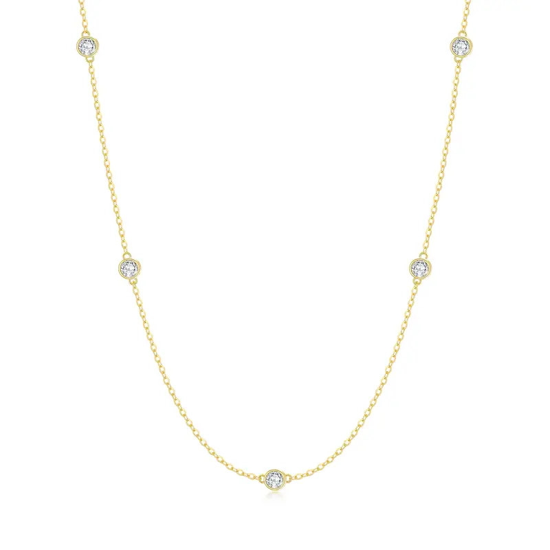 14K Gold 0.5 CT.T.W. Lab Created Diamond Cable Chain Necklace