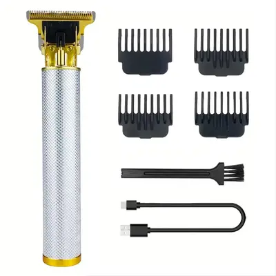T9 Professional Hair Clipper, 1 Set Barber Cordless Hair Trimmer, Comfort Metal Cutting Grooming Beard Shaver Kit, Clippers f...