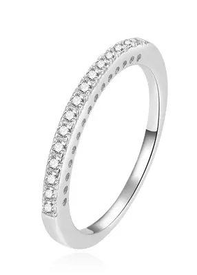Beneto Fine silver ring with clear zirconia AGG365 - Circuit: 56 mm