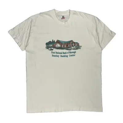 Single Stitch Made In Usa Fruit Of The Loom Graphic T-Shirt - 2XL White Cotton