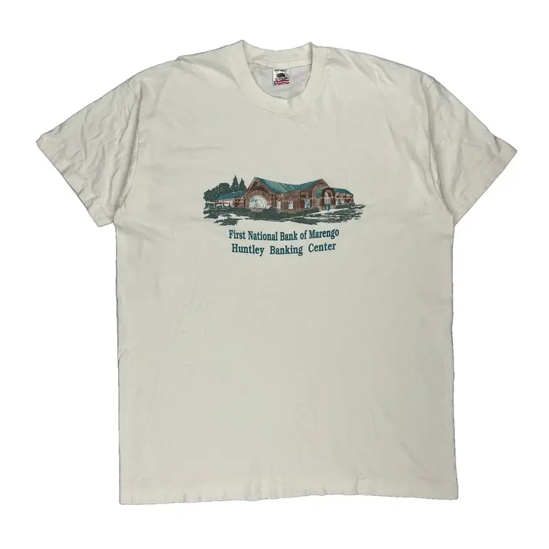 Single Stitch Made In Usa Fruit Of The Loom Graphic T-Shirt - 2XL White Cotton