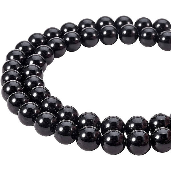 Natural Obsidian Beads Strands For Jewelry Making (1 Strands) Round