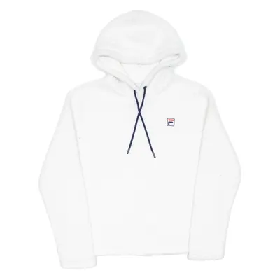 FILA Teddy Fleece Womens White Hoodie M