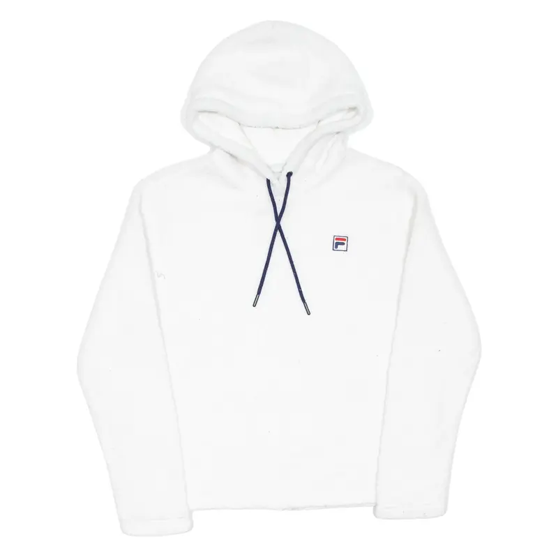 FILA Teddy Fleece Womens White Hoodie M