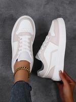 Women's Fashionable Lace Up Platform Sneakers, Casual Simplistic Comfortable Breathable Sports Shoes, Stylish Sneaker, Female...