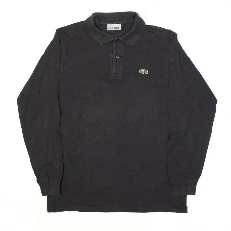 LACOSTE Chemise Polo Shirt Grey Long Sleeve Mens S