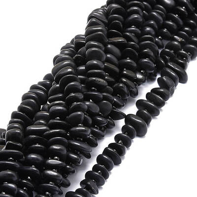 Natural Shungite Stone Beads Strands