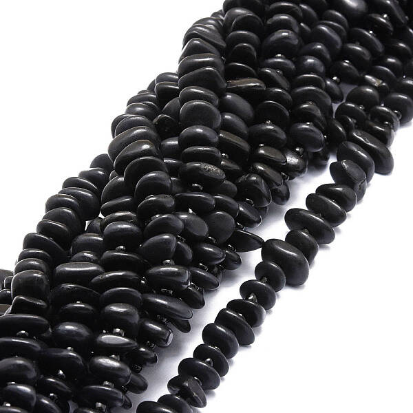 Natural Shungite Stone Beads Strands
