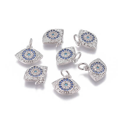 Brass Micro Pave Cubic Zirconia Charms